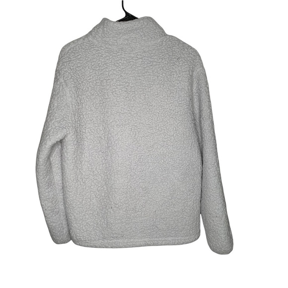 Ivory Ella Sherpa Gray Super Soft Quarter Zip Pullover, Size S - Picture 3 of 3